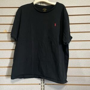 Polo Ralph Lauren Men's, Classic Fit Crewneck Tee T Shirt, Black, L Red Horse